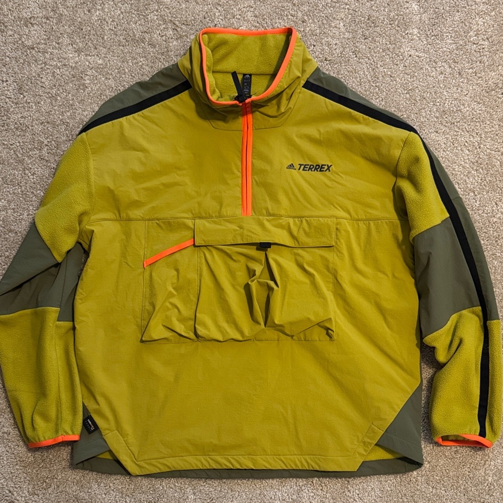 Adidas Terrex Men's Yellow and Olive Performance Jacket